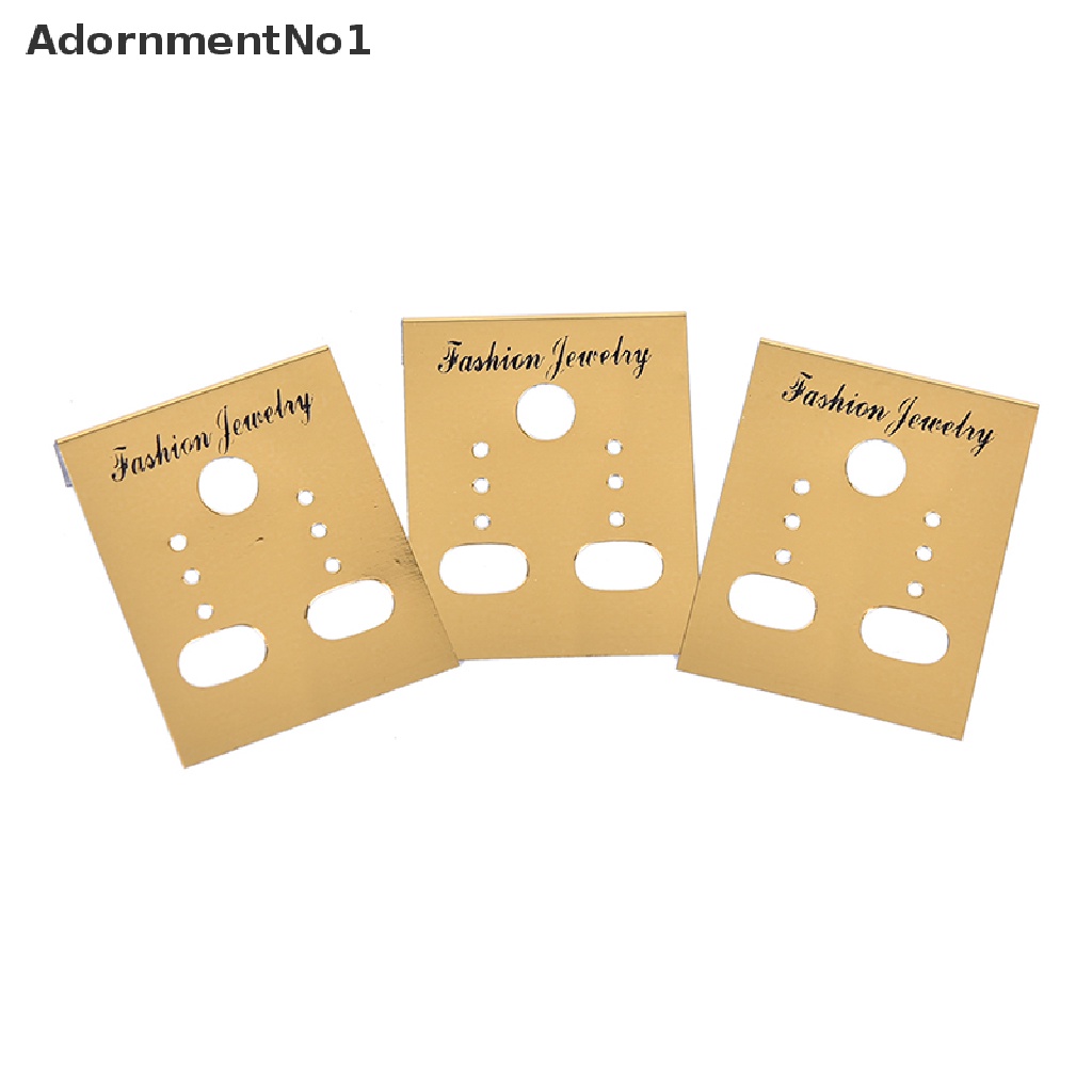 (AdornmentNo1) 100pcs / Set Kartu Holder Anting Tusuk Bahan Plastik Warna Gold Gaya Profesional Untuk Display