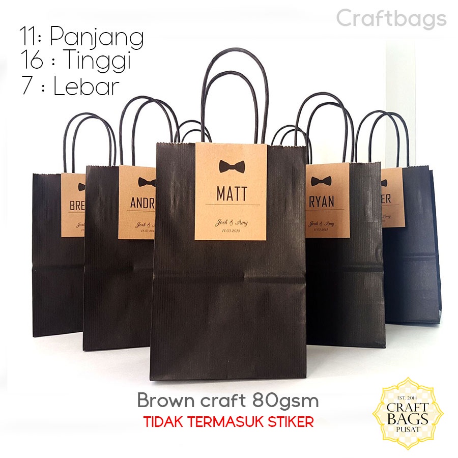 Jual Paper Bag Hitam Mini X X Cm Paper Bag Warna Hitam Souvenir Wedding Packing Papper