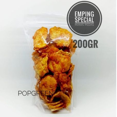 Emping Manis Pedas/Emping Melinjo Pedas Manis 200 Gram/Emping Besar Crunchy dan tidak keras