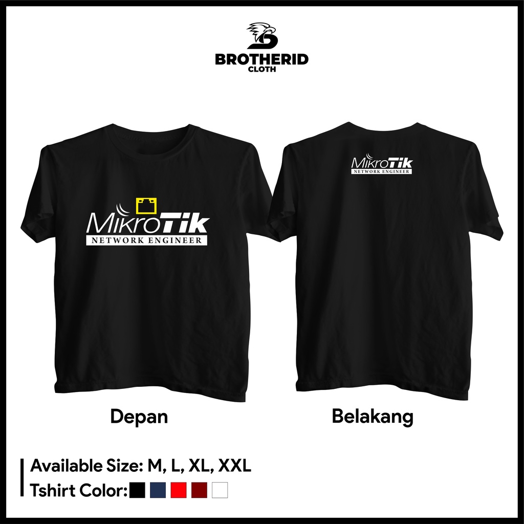 Kaos Mikrotik Network Engieer Crew Baju Tukang Pasang Wifi Jaringan Hobi Internet Combed 30s