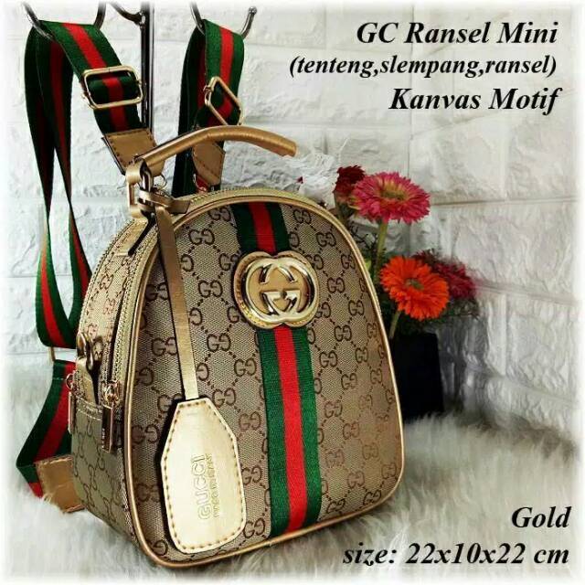 GUCCI RANSEL KANVAS UK22 PUSAT  GROSIR  TAS WANITA IMPORT  