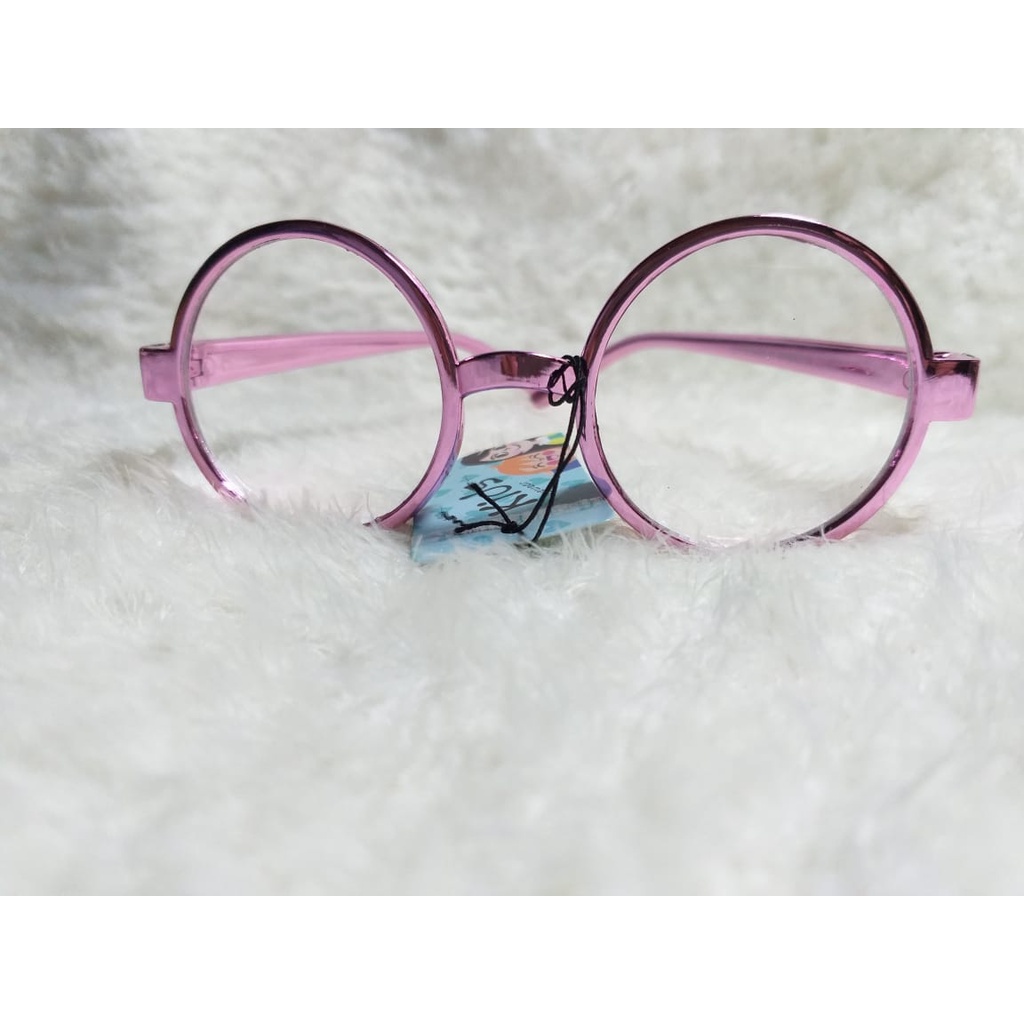 Kacamata anak  cewek - cowok trendy bulat / kacmaata lensa normal fashion terbaru - Kacamata anak bo