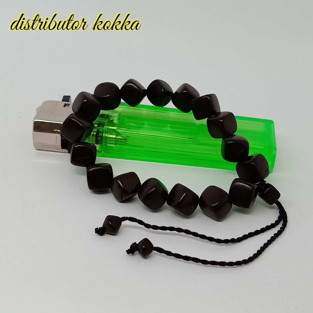 ( SUPER MURAH ) Gelang Kokka kaukah dadu 10 mm hitam