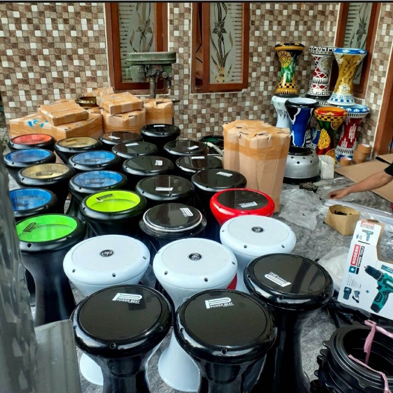 DARBUKA 8INCI HITAM GILAP TAS KUNCI (COD)