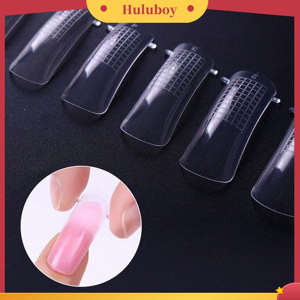 Huluboy Huluboy♡ 100pcsset Cetakan Extension Kuku Palsu UV Gel Untuk Nail Art