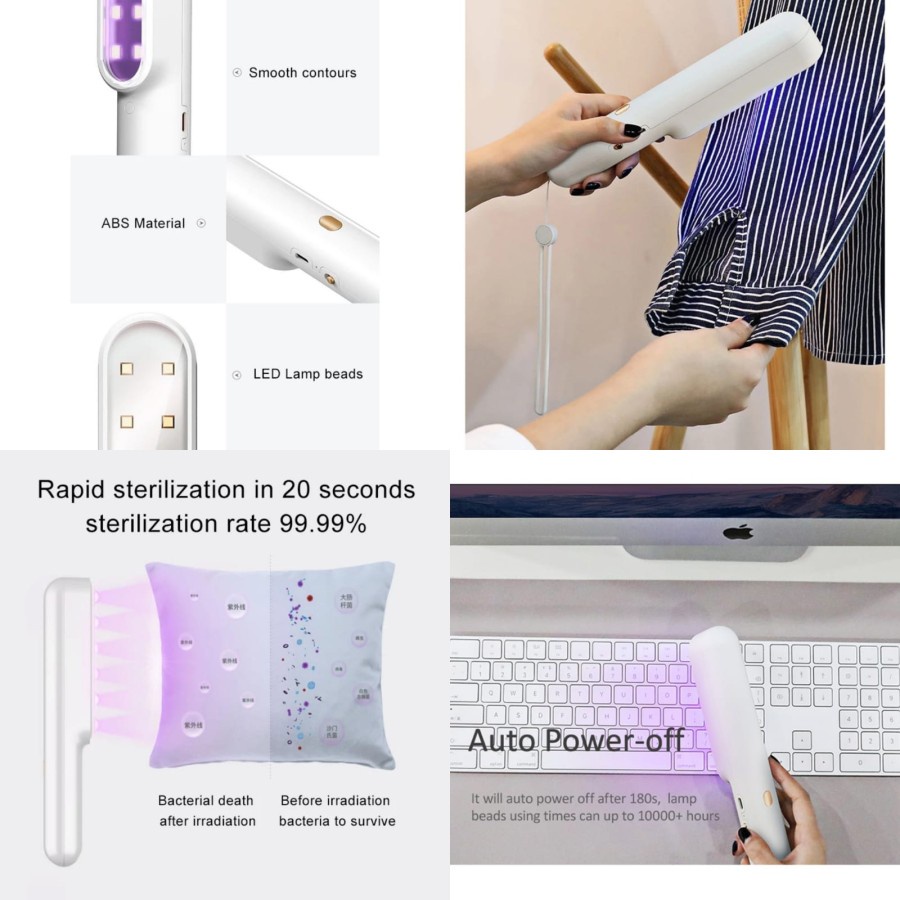 Lampu UV Sterilizer Disenfektan Portable Ultraviolet Handheld Disinfektion Lamp