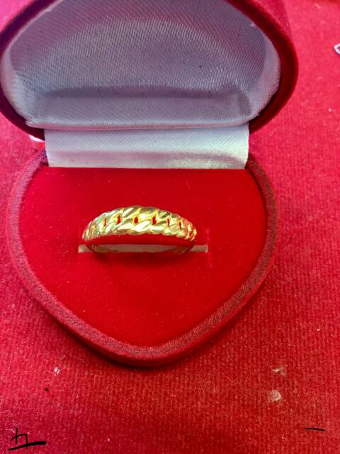 Cincin No 15 anak dan dewasa emas asli kadar 700 70% 22 1 satu gram gold model permata rantai pita selisih cantik