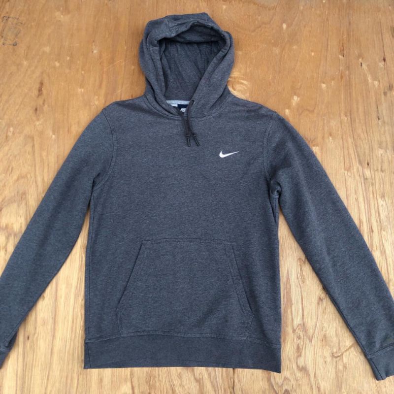 nike small swoosh grey hoodie