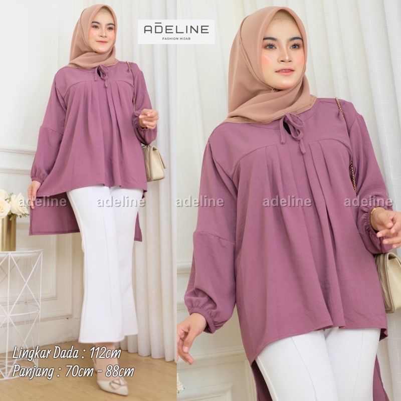 Freya Top - Atasan Wanita Blouse Oversize Crinkle Floy / 389-6996