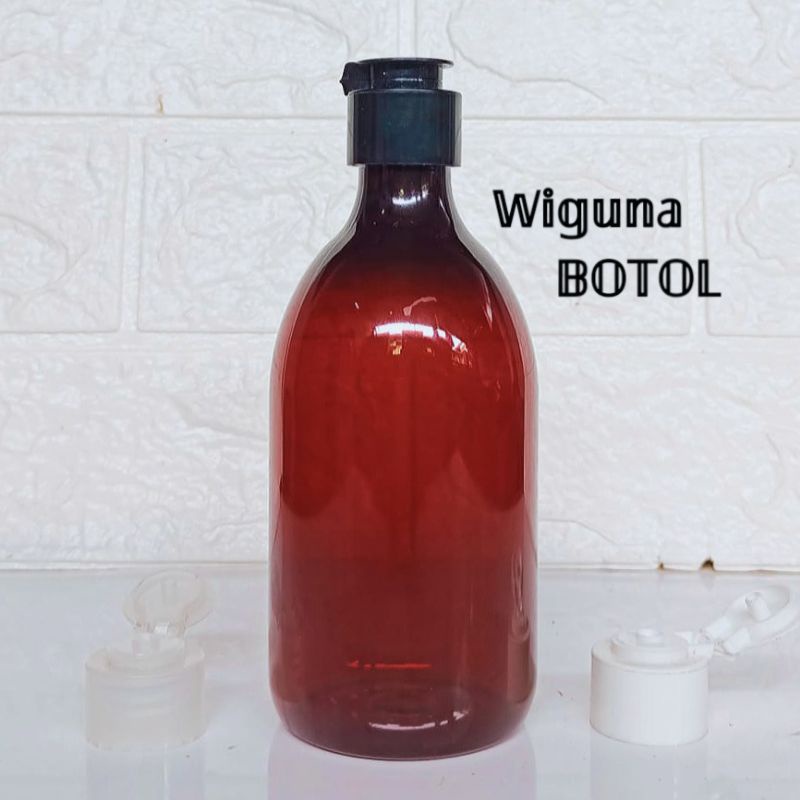 Botol Fliptop Jamur 300ml Coklat / Botol PET 300ML Tutup Fliptop Jamur