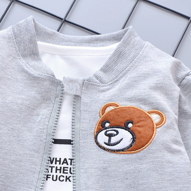 CHUBBI 34 Setelan Set 3Pcs Anak Laki Tshirt Jaket Bear