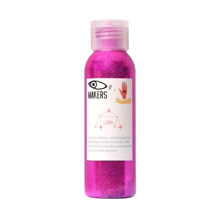 

Pink Acrylic Glitter Paint LIBRA 100 ml by MAKERS