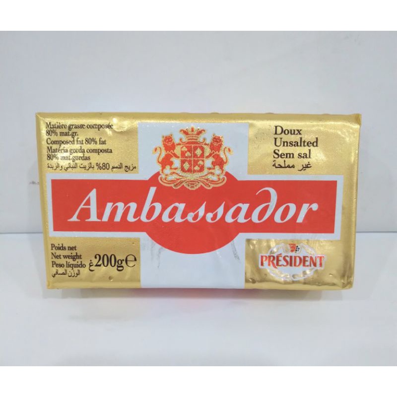 AMBASSADOR BUTTER UNSALTED 200 GR