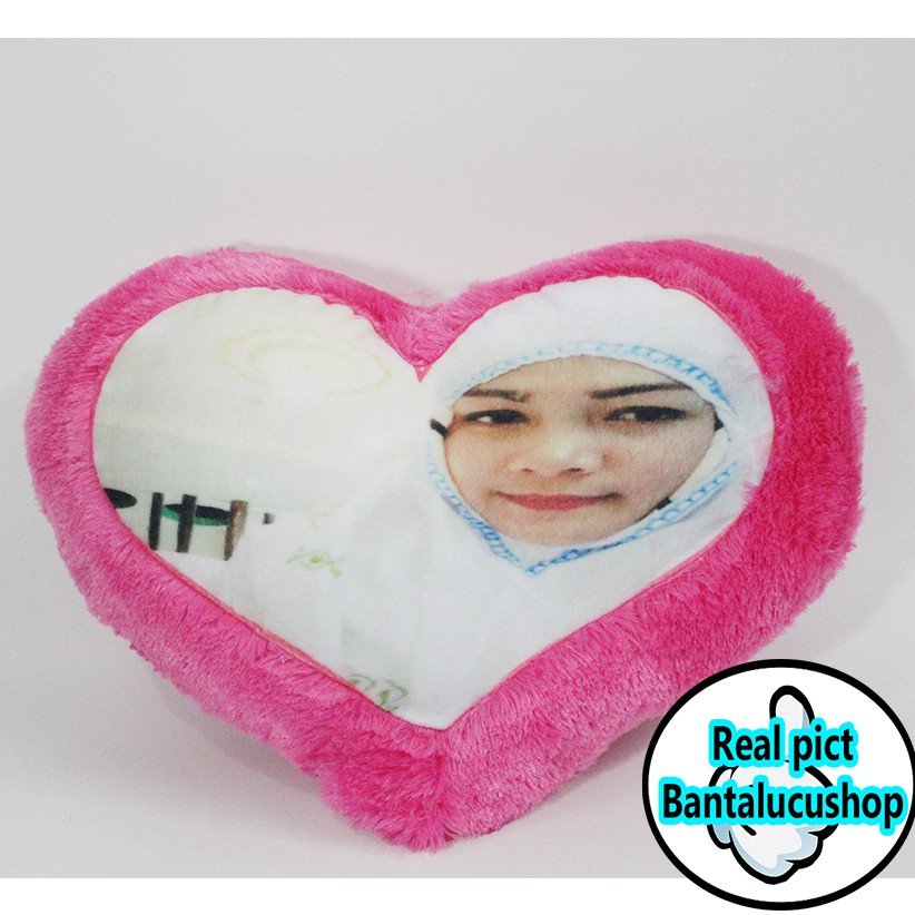 Bantal Foto Love Custom Bantal hati Bantal Cinta