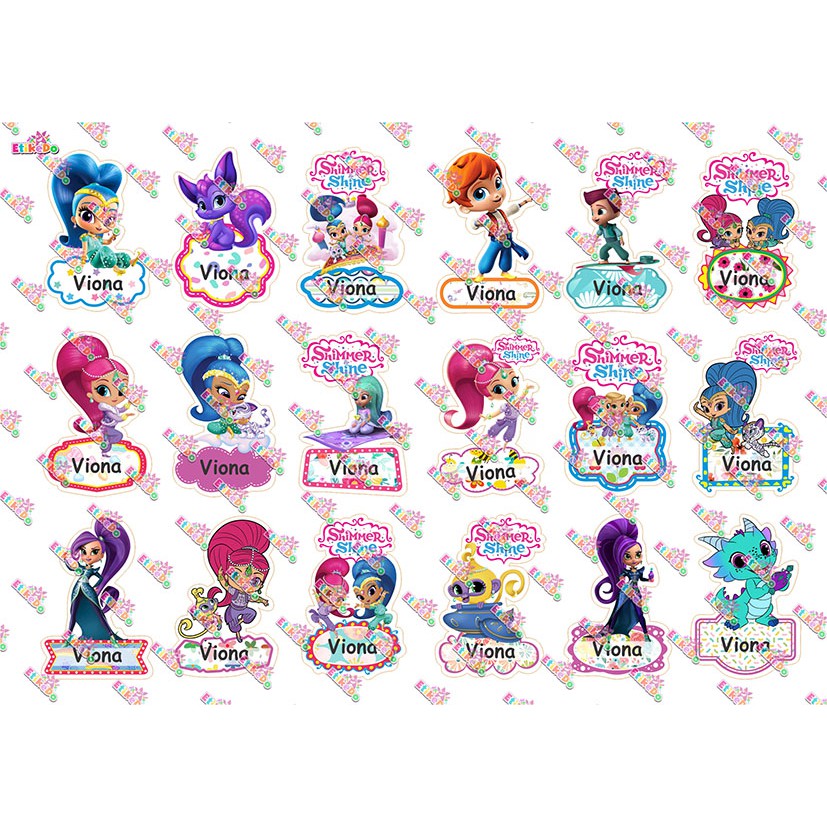 

LABEL NAMA SHIMMER SHINE 72 STIKER - ANTI AIR/LUNTUR -2 Nama SH1M2