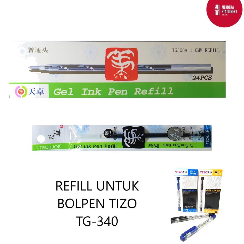 

(O-IMR <♫♪}) (ISI 24)Refill/Isi/Tinta pulpen/bolpen/ballpen Tizo TechJob TG308A 1.0 untuk pulpen TG340/TG-340||premium