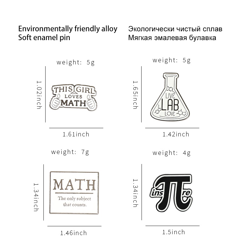 Bros Pin Enamel Desain Formula Lab Kimia Matematika Untuk Hadiah