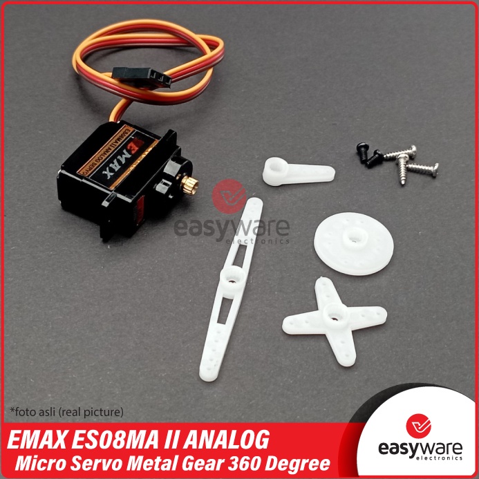 EMAX ES08MA Micro Servo Metal Steering Gear Motor 360 Degree