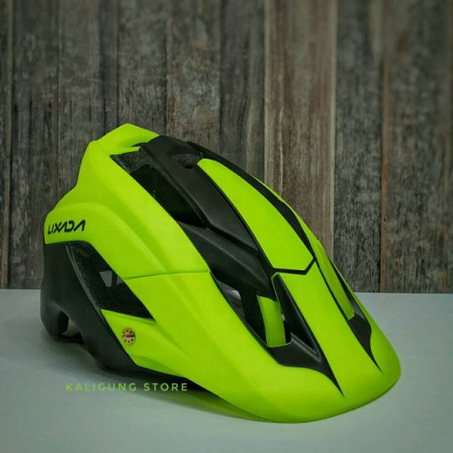 Helm Lixada Hitam hijau stabilo - MTB helmet - helm gowes