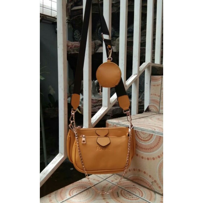 RULLY68_100%REALPIC Tas Selempang Wanita 3in1 FOSSII /TAS IMPORT /bisa bayar di tempat COD