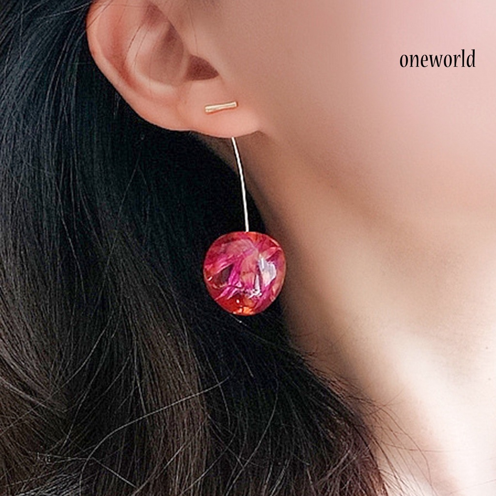 OW# 1 Pair Women Sweet Cherry Fruit Pendent Earrings Studs Jewelry Accessories Gift