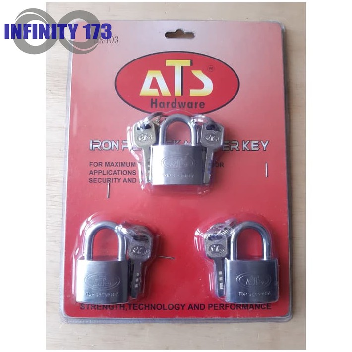 KUNCI gembok ATS 40 MM MASTER KEY 3 gembok 1 kunci RUKO GUDANG RUKO INFJ