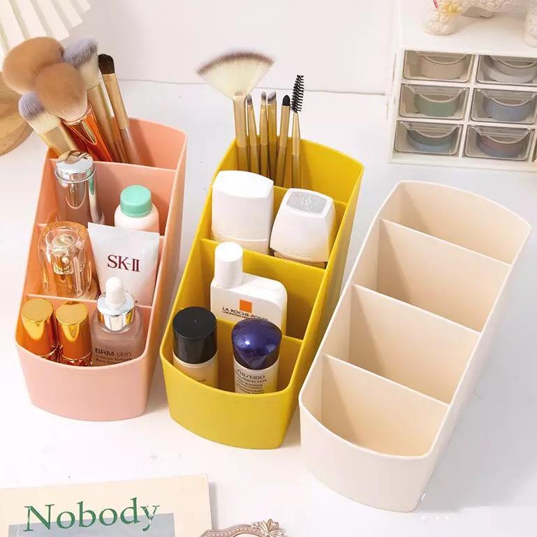 

[KODE AZZZG] XOQ - Kotak Penyimpanan Alat Tulis Pena Pensil 4 Skat / Rak Tempat Alat Tulis / Kosmetik Box