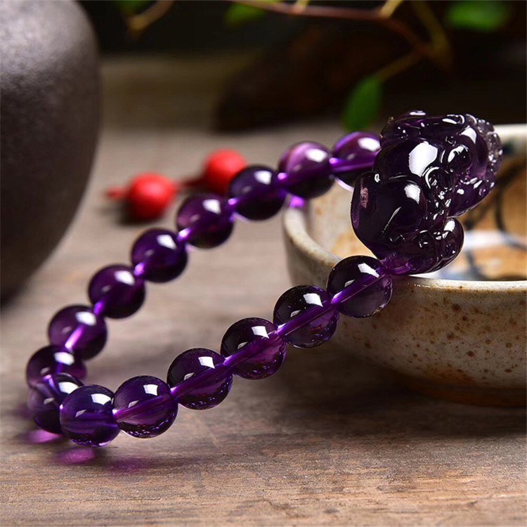 Gelang Manik-Manik Kristal Amethyst Chakra Yoga Untuk Pria Dan Wanita