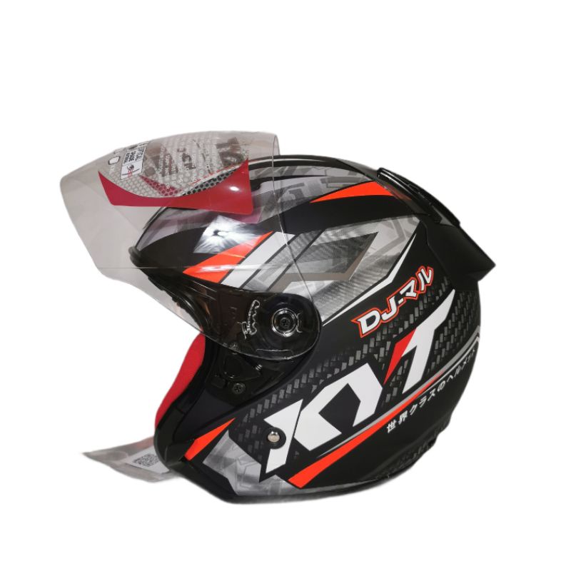 HELM KYT DJ MARU MOTIF 15 BLACK DOFF GUNMETAL HELM HALF FACE KYT DJMARU MOTIF ORIGINAL MURAH SNI3-1