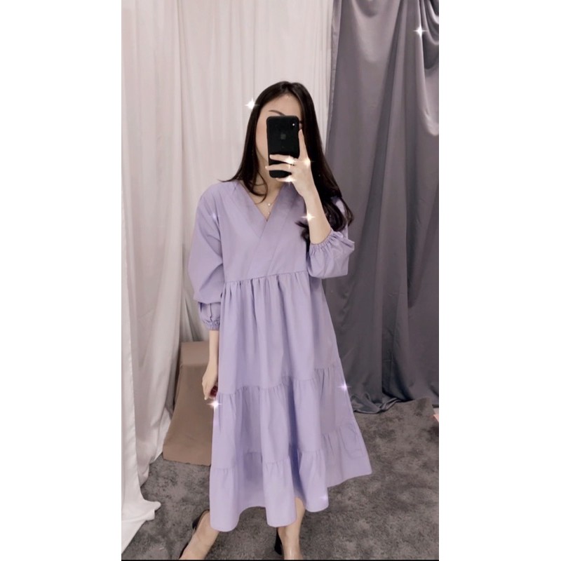 Lylia Dress || Dress Bumil || Midi Dress Casual Korea || Vaeesan