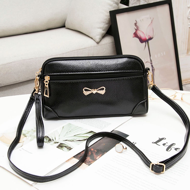 TAS SELEMPANG WANITA KECIL PREMIUM HITAM KULIT TA541B5 MONTY IMPORT SLING BAG KOREA REMAJA  SIMPLE BRANDED BATAM CEWEK KEKINIANMURAH