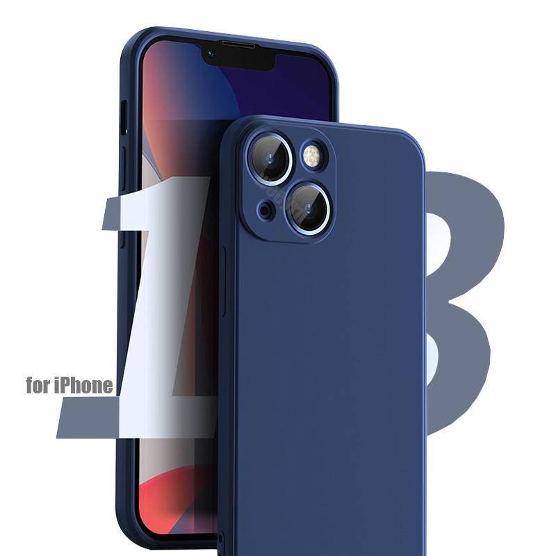 Soft Case Silikon Desain Kotak Untuk Iphone 11 12 13 Pro Max X Xs Max Xr