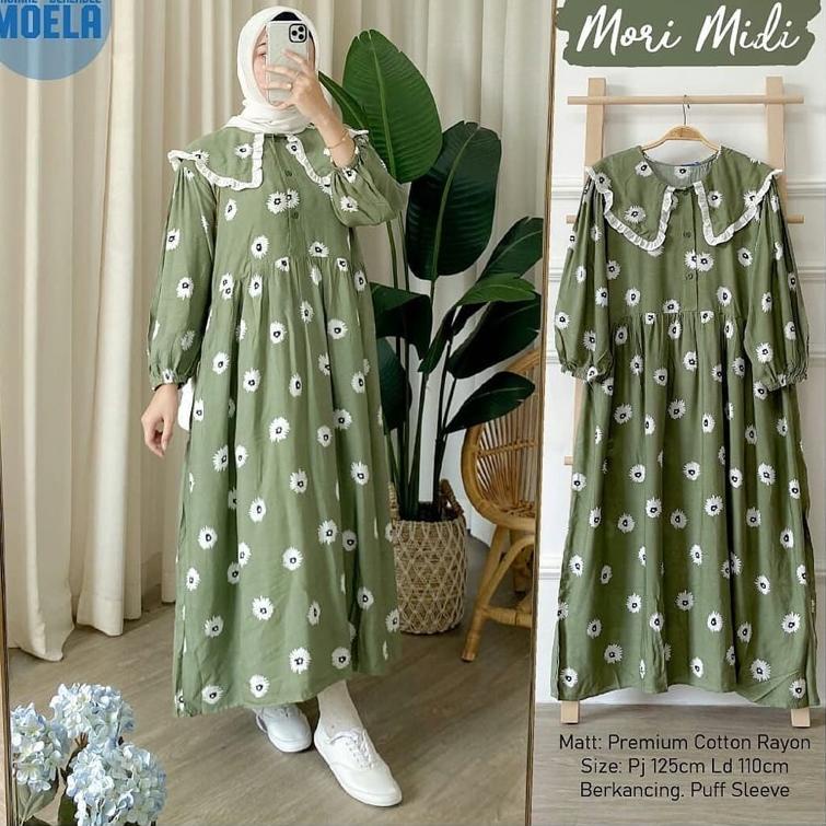 Restok Lagi MORI MIDI DRESS RAYON JUMBO Stock Promo