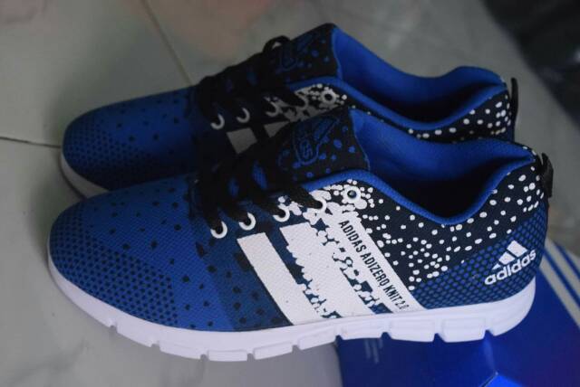 Sepatu adidas adizero knit 2.0 / Biru hitam / Running / Termurah!!!