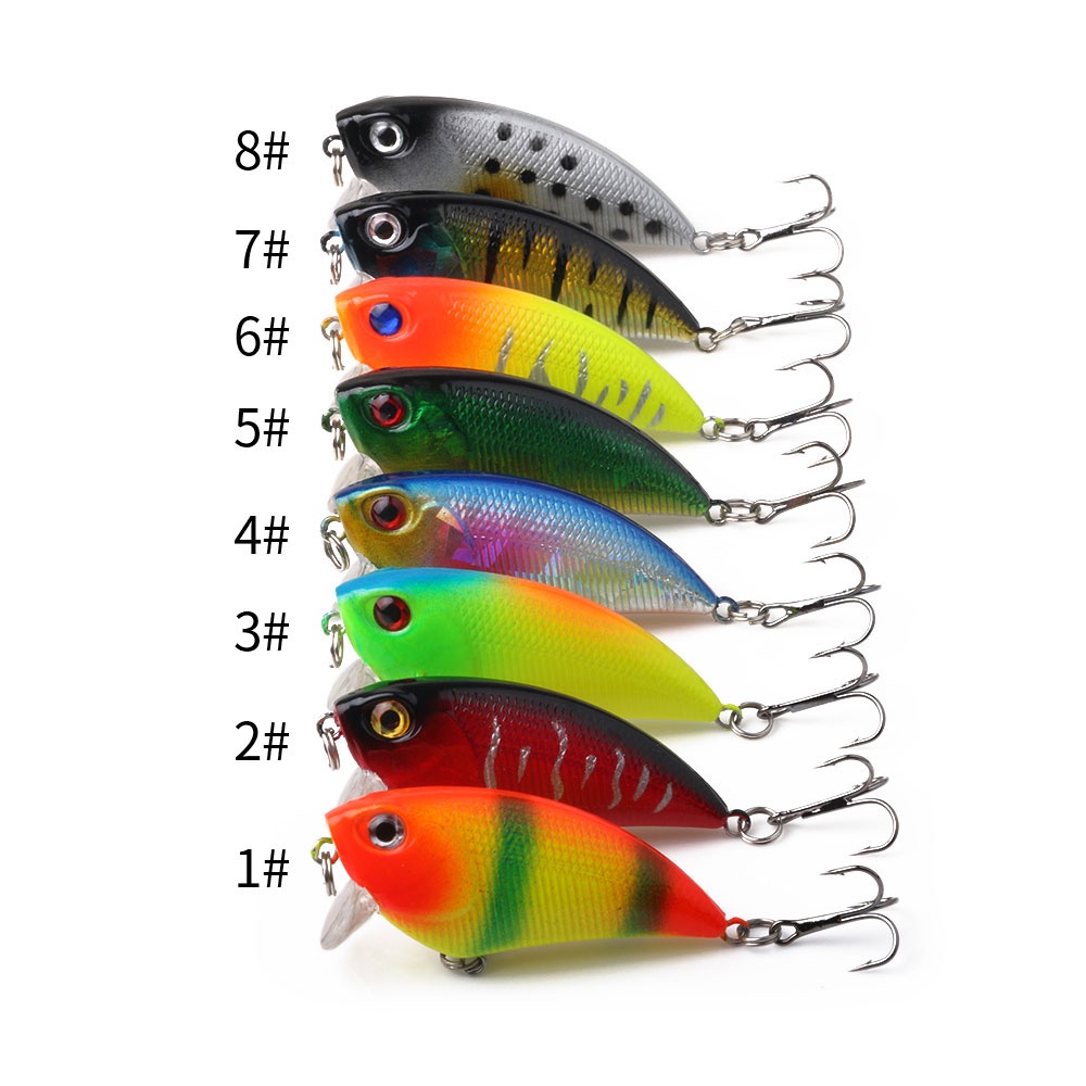 Hengjia 8pcs Umpan Pancing Hardlure Tiruan Bentuk Ikan 5.5cm 6.6g Untuk Memancing Di Musim Dingin