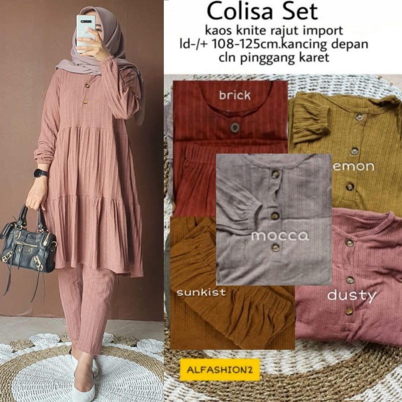 COLISA SET ORI BY ALFASHION SETELAN TERBARU DAN TERLARIS ATASAN DAN BAWAHAN BAHAN MELAR BERKUALITAS JUMBO SIZE BUSUI FRIENLY