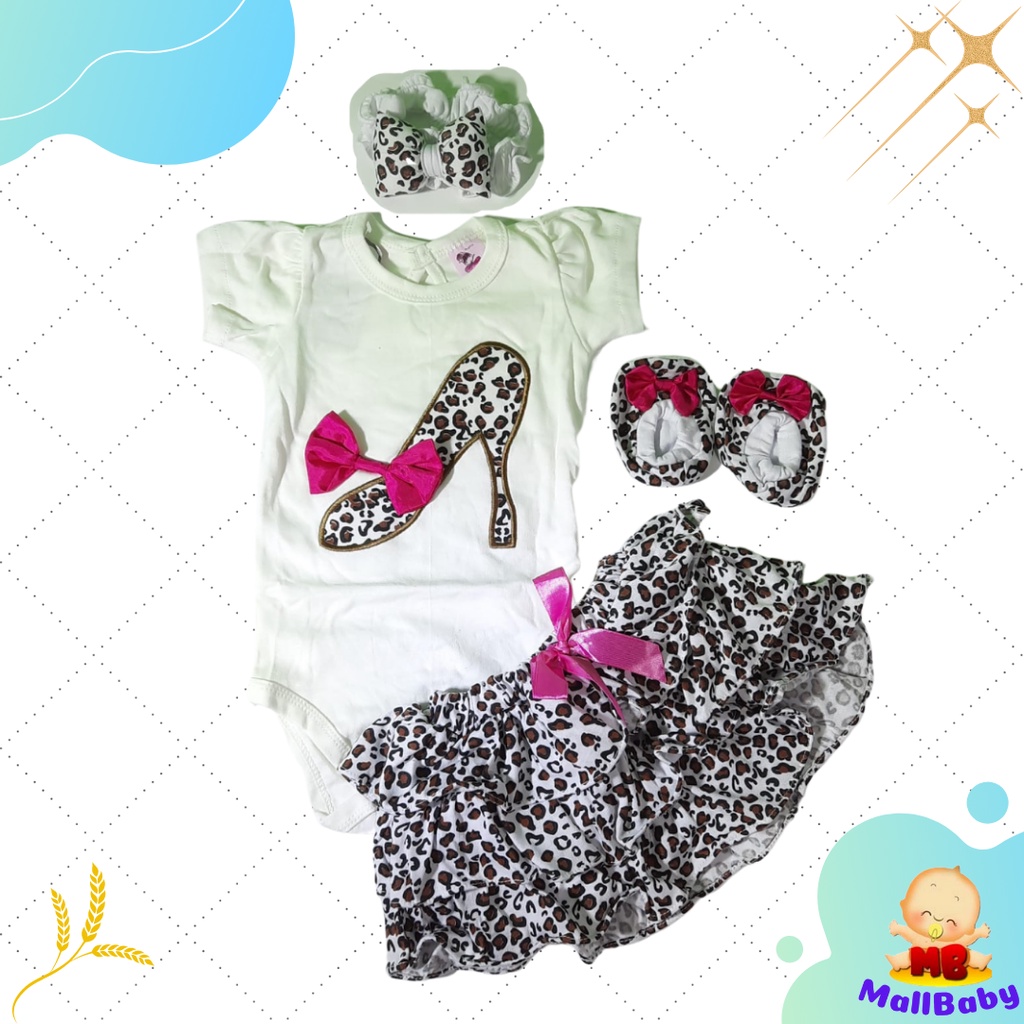 Baju Bayi Perempuan 0 3 6 9 12 Bulan Setelan Jumper Bayi Perempuan Lucu Set Bandana High Heels