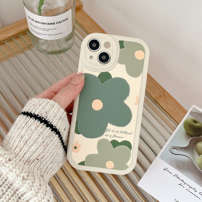 Lens Protect Silicone Soft Casing hp OPPO A9 A31 A53 A33 2020 A7 A5S A12 A11K F9 Pro A74 A95 F11 A15 A15S A35 A16 A52 A92 A54 A36 A76 A96 A94 A55 A93 5 6 7z 5s 5I c11 c20 c21y c25y c1 7i c17 Phone Case Bumper Cute Girl Green Sun Flowers