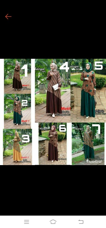 Batik Wanita Gamis Motif Rempel Miring Warna Meisya Cewek Modern Premium Exclusive Seragam