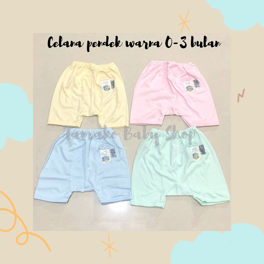 0-3 bln nova baby celana pendek warna pastel