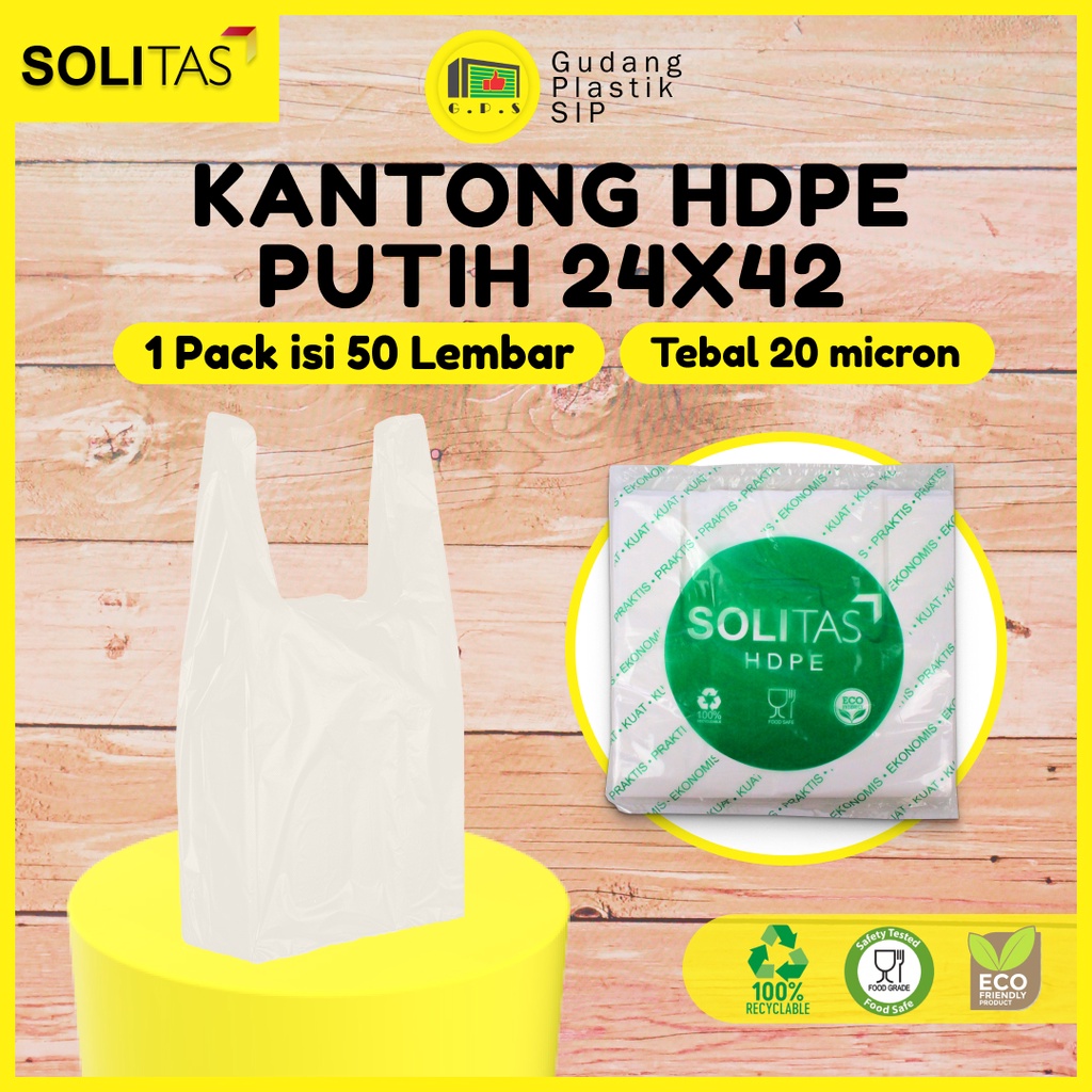 Kantong Plastik Kresek Putih Tebal UK 24x42 HDPE