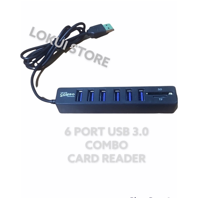 Usb Hub 6 Port Combo Card Reader 2in1