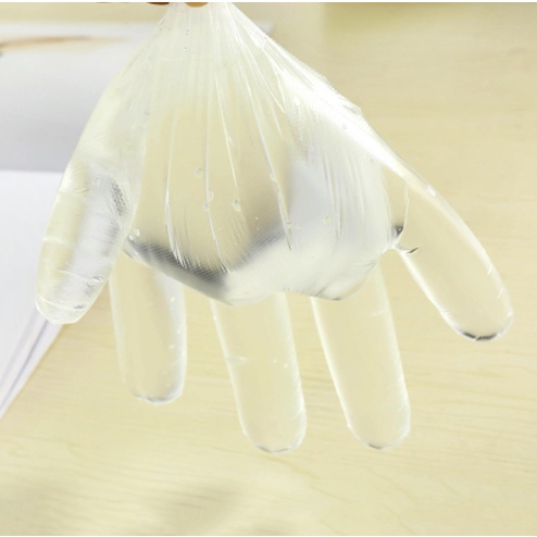 SARUNG TANGAN PLASTIK -/+ 100pcs / PLASTIK DISPOSABLE PLASTIC GLOVES / PELINDUNG TANGAN PLASTIK