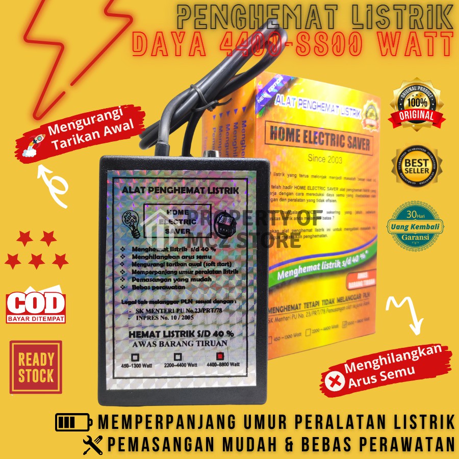 ALAT PENGHEMAT LISTRIK Rumah 4400-8800 Watt Original - Home Electric Saver Daya Hemat 10% sd. 30% - 