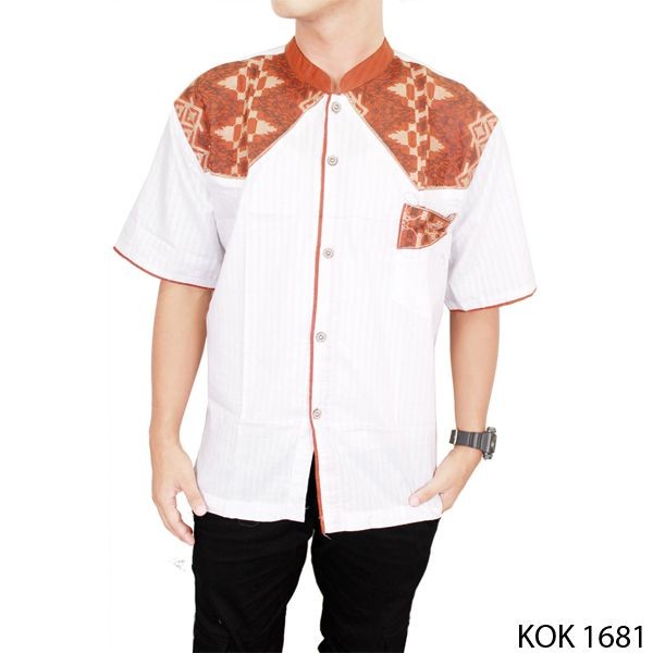 Baju Koko Lengan Pendek Pria Katun Putih – KOK 1681