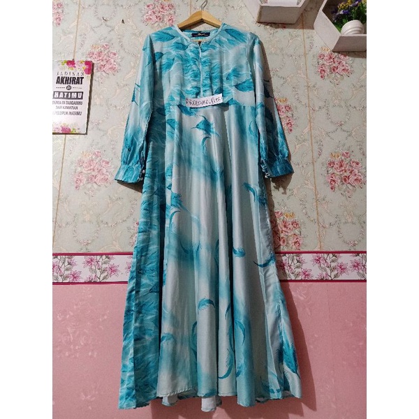 Gamis preloved ZENAS syar'i dress second pl muslimah maxy satin silk