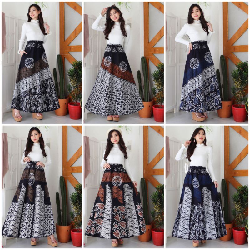 Rok Batik Cap Modern / Rok Batik Flare