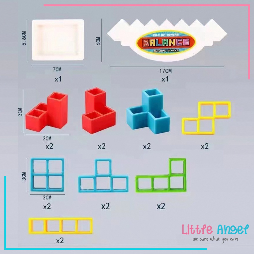 TETRA TOWER Mainan Edukasi Anak Perempuan Mainan Anak Laki Tetris Keseimbangan / Russian Tertis Balancing Brick Game Block