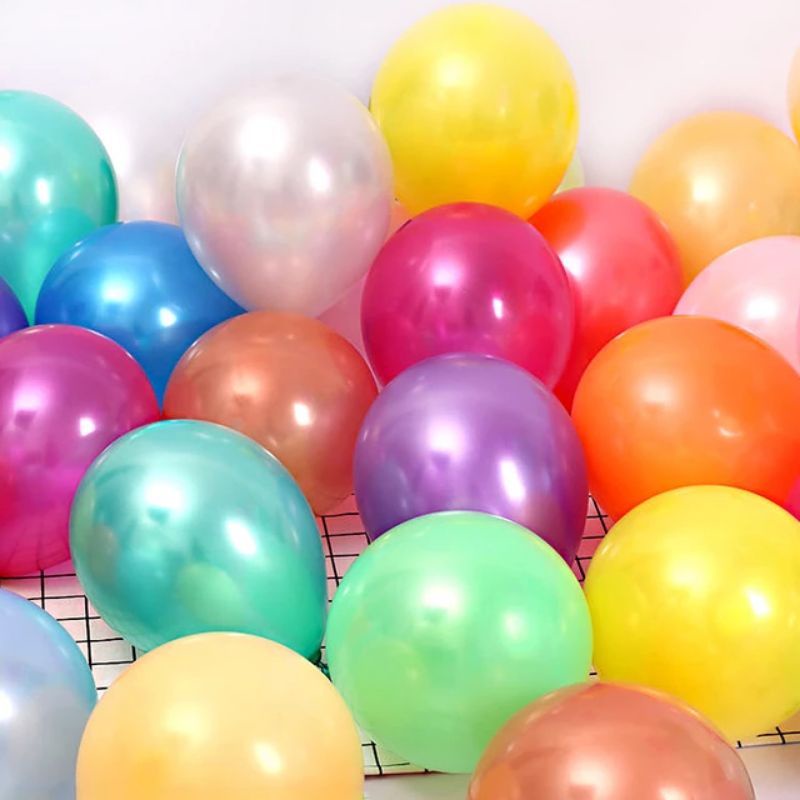 Balon Metalik Warna Warni 12 inch 12&quot; Decoration eceran tebal balloon party pesta Happy Birthday ulang tahun ultah hiasan hias dekor dekorasi HBD paket usaha decor High Quality Little Miss Sunshine Lancar Grosir Grosiran Murce Termurah Partay