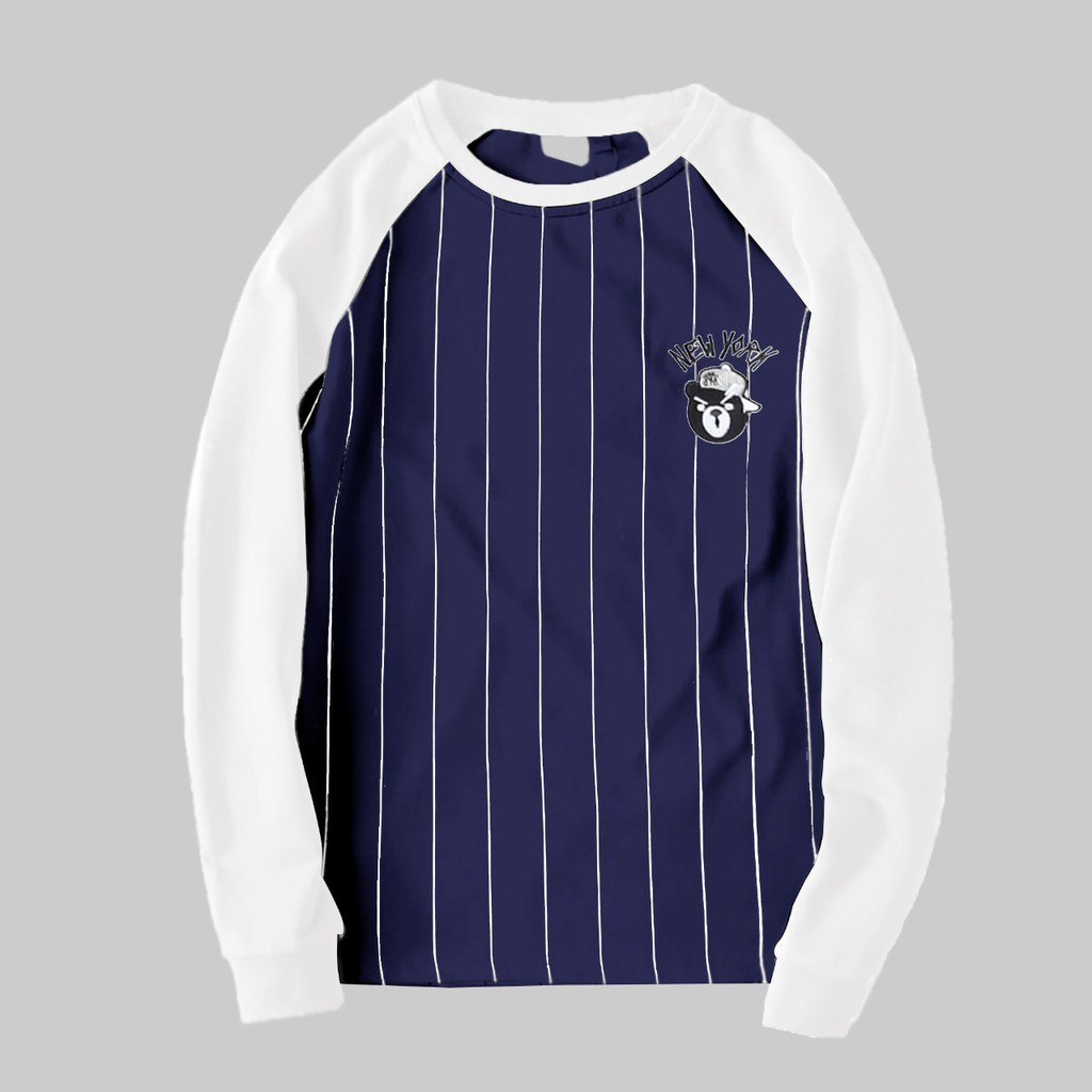 BAJU SALUR NEWYORK WANITA DAN PRIA TRENDY TERBARU-KAOS DISTRO LENGAN PANJANG KEREN KEKINIAN TERLARIS